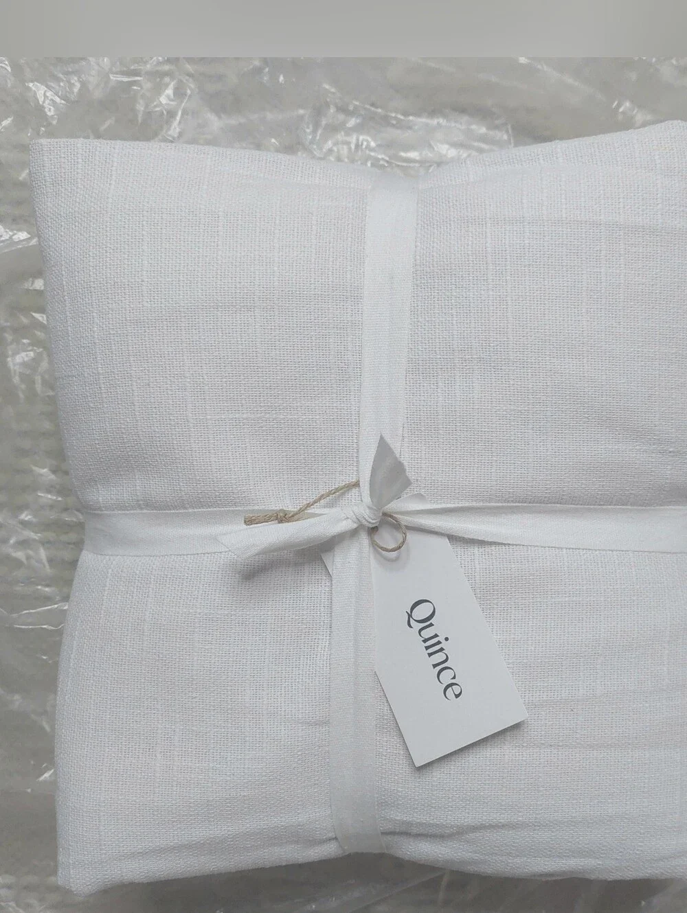 NWT! Quince 100% Cotton White Slub Curtains, 48